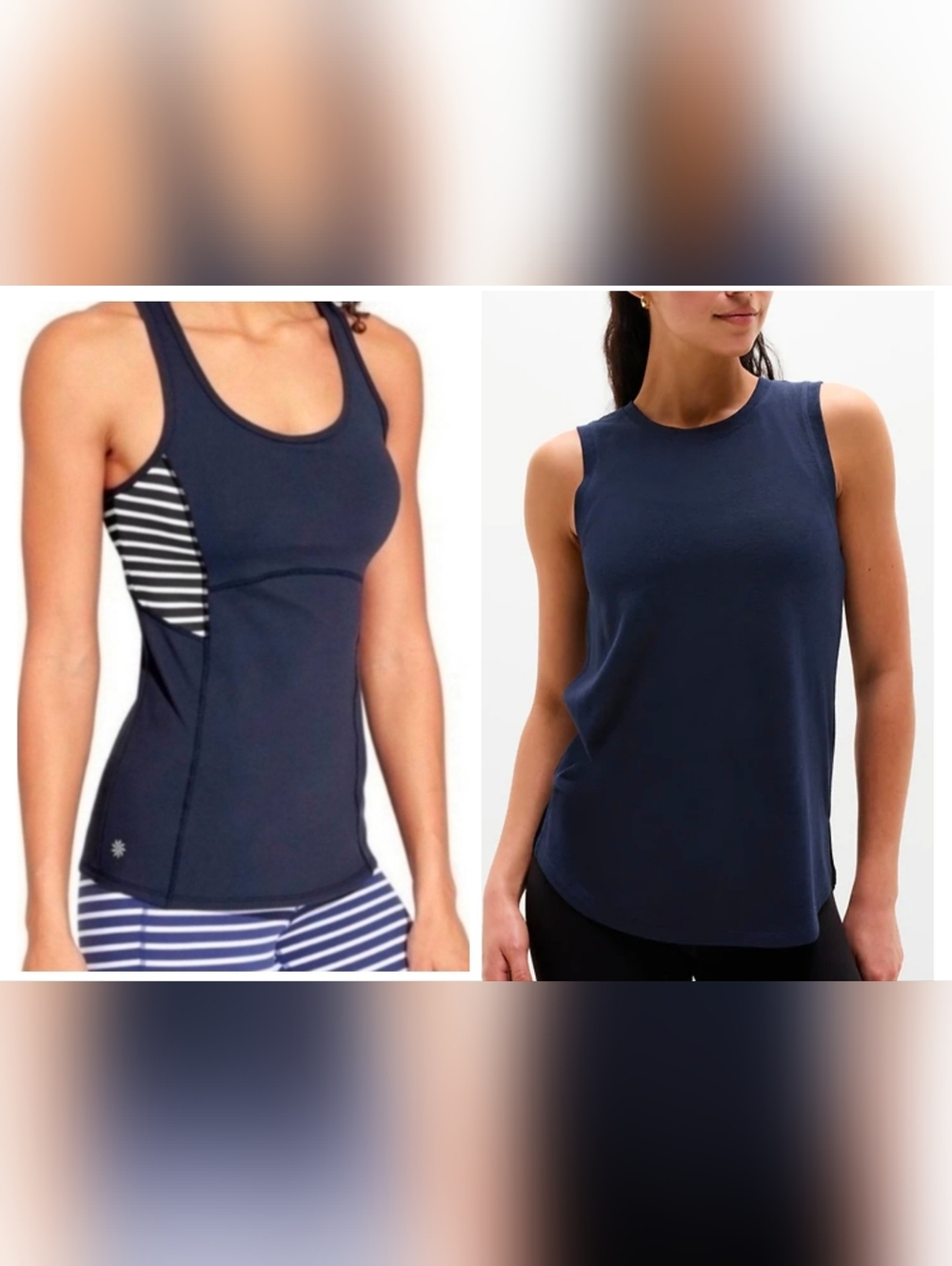 Athleta Navy Tank Top Duo- Medium